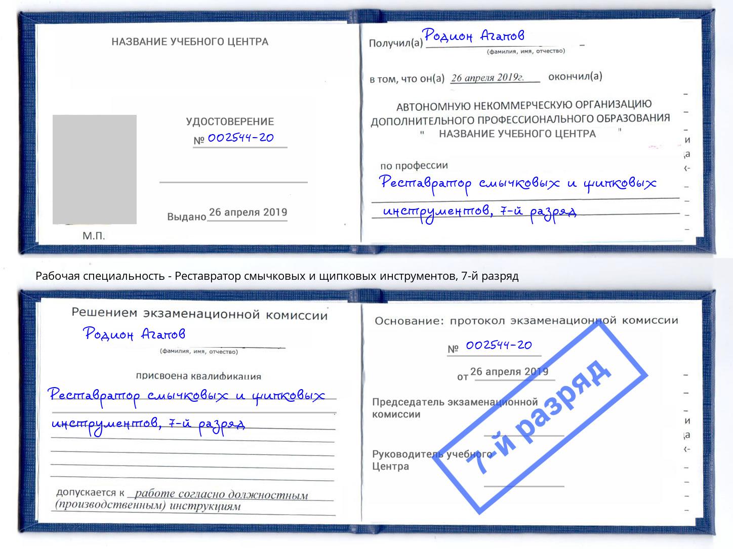 корочка 7-й разряд Реставратор смычковых и щипковых инструментов Елабуга