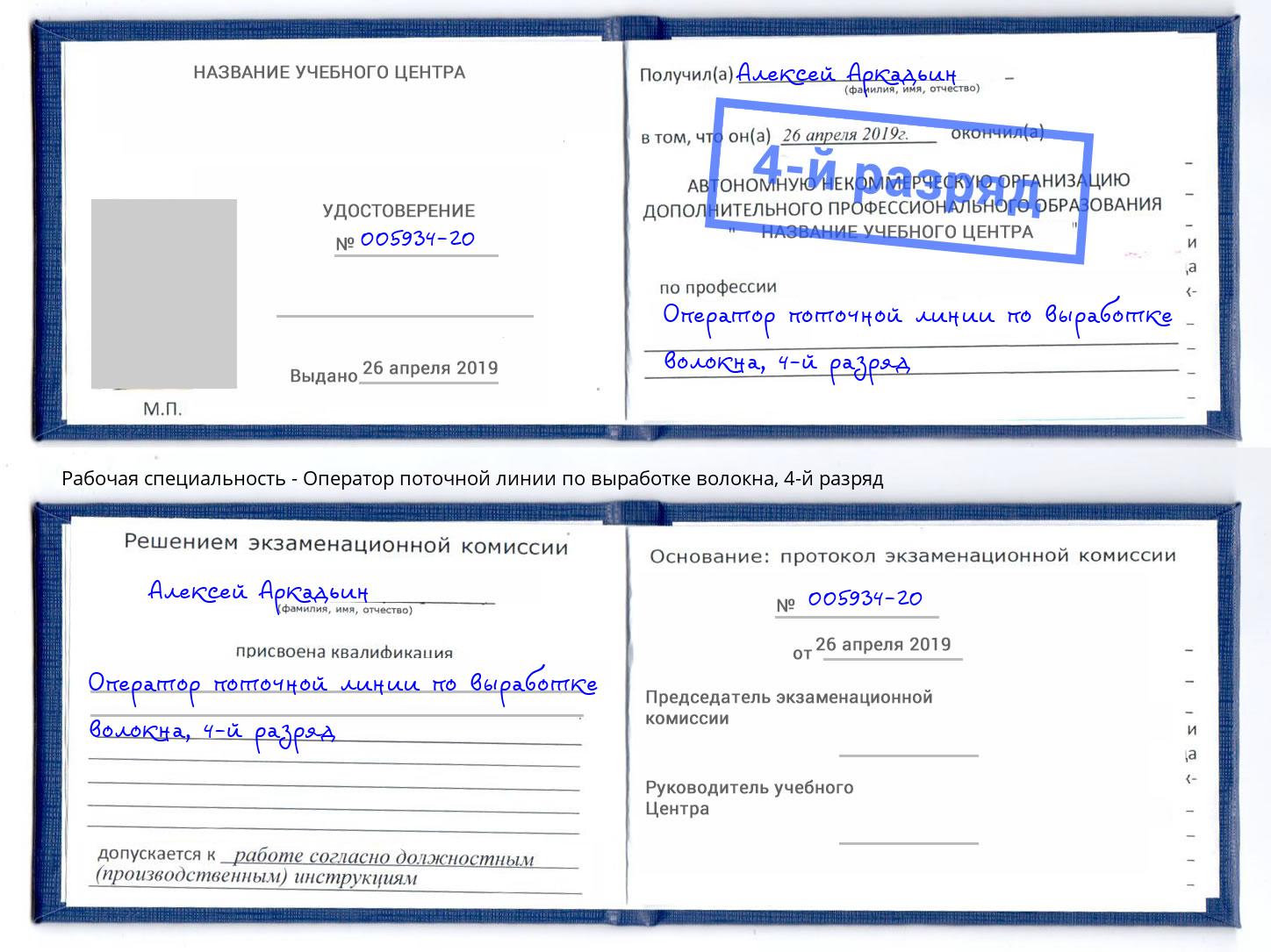 корочка 4-й разряд Оператор поточной линии по выработке волокна Елабуга